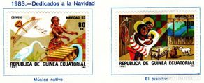 Selos: Guinea Ecuatorial. Navidad. 1983. YT195A/195B. Serie completa. Nuevos